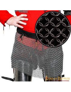 Medieval round ring chainmail skirt, 9 mm.
