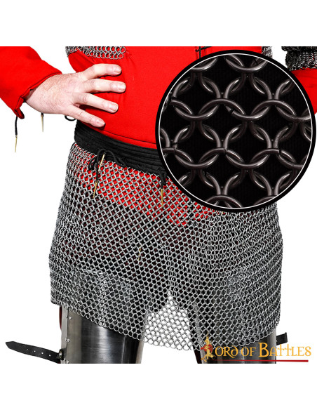 Medieval round ring chainmail skirt,...