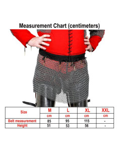 Medieval round ring chainmail skirt, 9 mm. 2