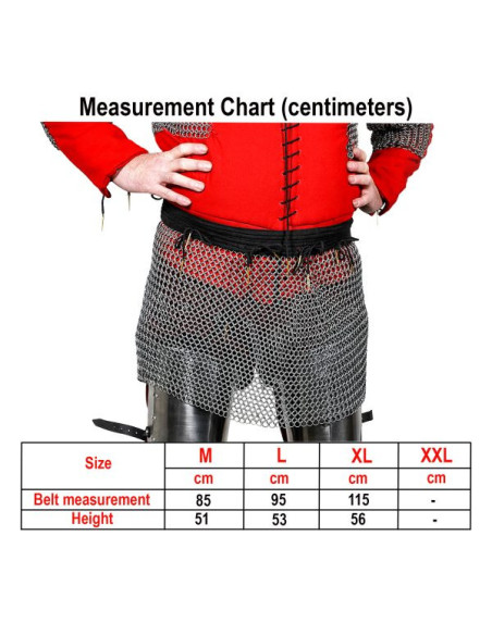 Medieval round ring chainmail skirt,...