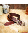Brown medieval belt embossed design