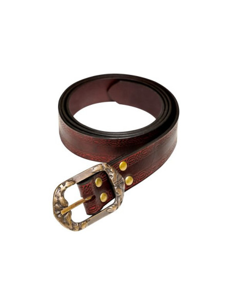 Brown medieval belt embossed design