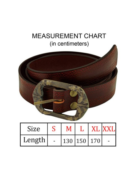 Brown medieval belt embossed design