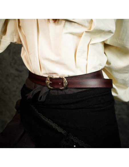Brown medieval belt embossed design
