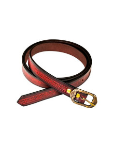 Garnet medieval belt with embossed design 2