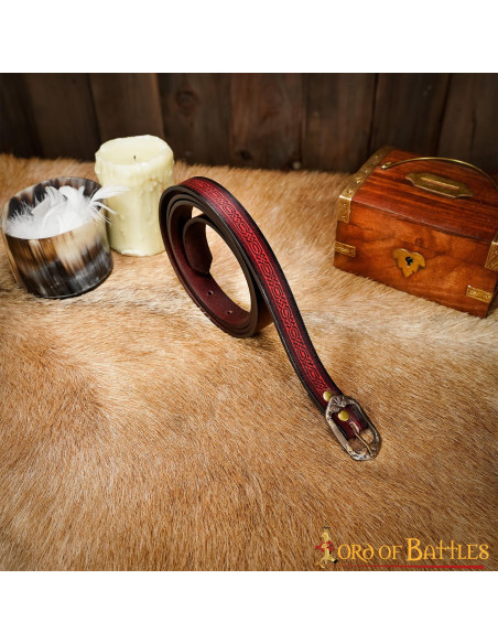 Garnet medieval belt with embossed... Garnet medieval belt with embossed...