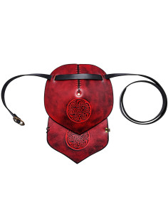 Leather pauldron with Celtic spiral embossed design