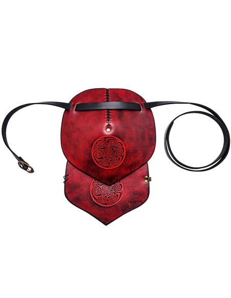 Leather pauldron with Celtic spiral...