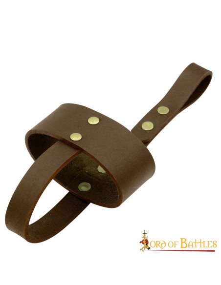 Brown leather holder for horn glasses...