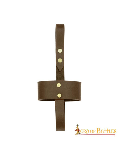 Brown leather holder for horn glasses...