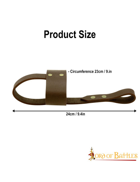 Brown leather holder for horn glasses...