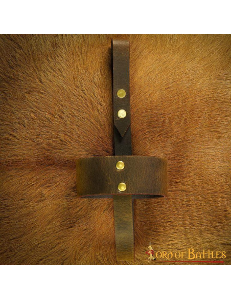 Brown leather holder for horn glasses...