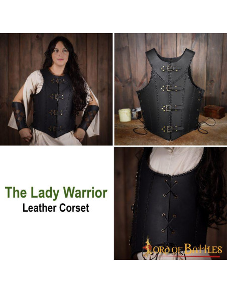Black leather corset Dama Guerrera