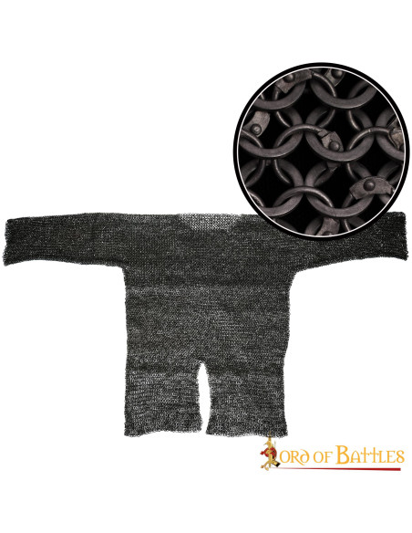 Riveted Blackened Round Ring Chainmail