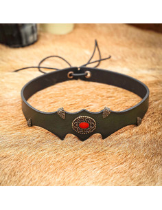 Leather tiara with medieval fantasy gem 2