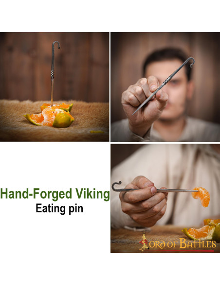 Hand forged Viking fork-skewer