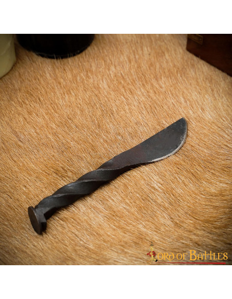 Rustic medieval knife forged by hand