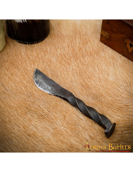 Rustic medieval knife forged by hand