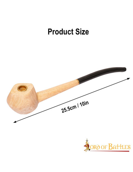 Wooden pipe for recreationists and LARP
