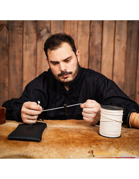 White leather cord roll