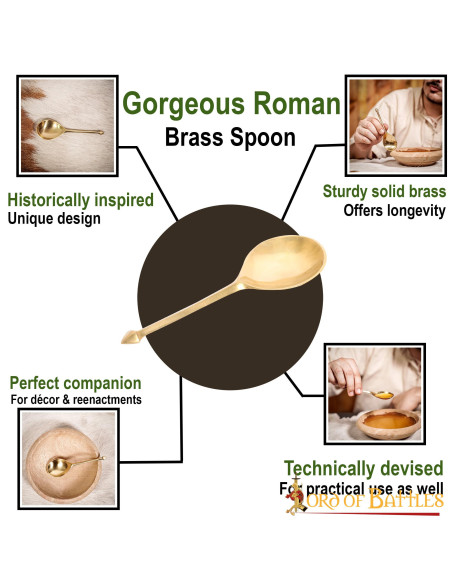 Set of 2 Roman brass spoons (14 cm.)