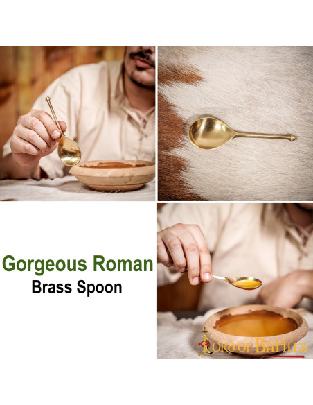 Set of 2 Roman brass spoons (14 cm.)