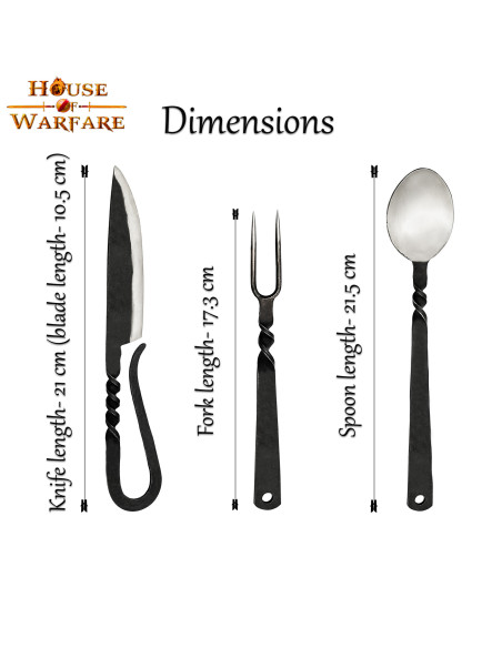 Medieval cutlery set: spoon, fork and...