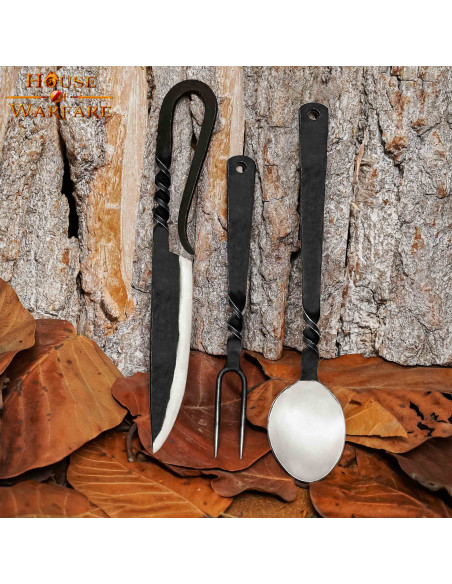Medieval cutlery set: spoon, fork and...