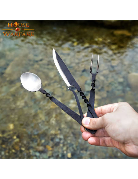 Medieval cutlery set: spoon, fork and...