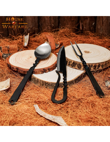 Medieval cutlery set: spoon, fork and...