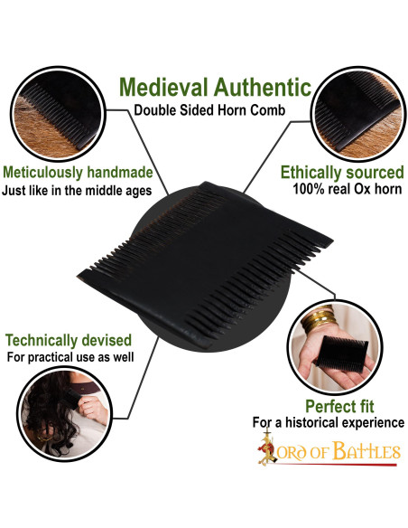 Medieval comb for women in ox horn
