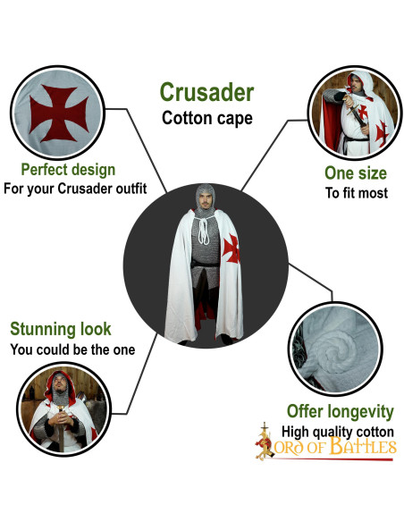 Cloak of the Knights Templar with hood