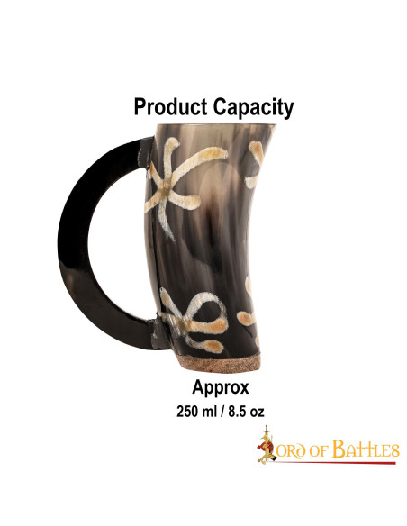Viking ox horn beer mug