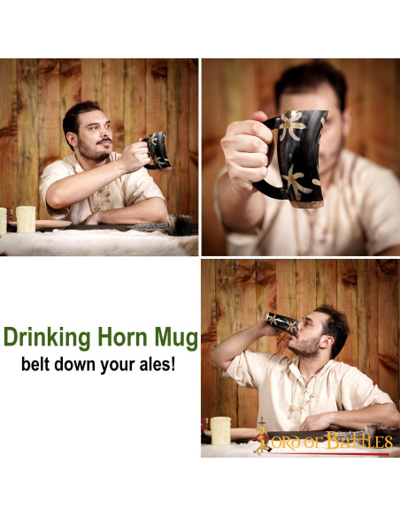 Viking ox horn beer mug