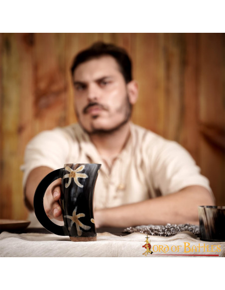 Viking ox horn beer mug