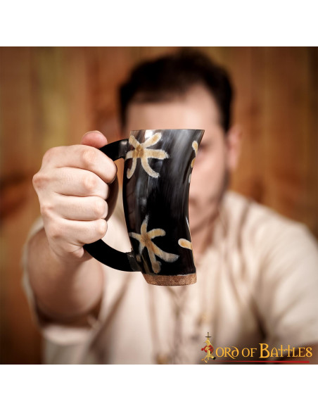 Viking ox horn beer mug
