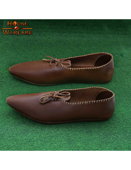 Medieval Lady's leather shoes with...