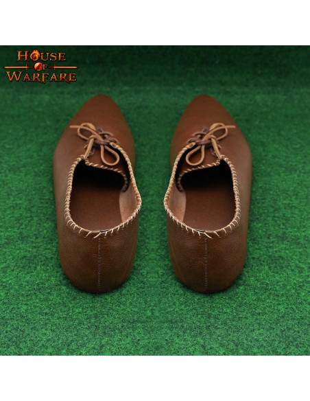 Medieval Lady's leather shoes with...