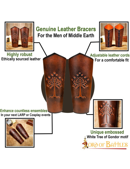 Minas Tirith White Tree Bangles - Brown