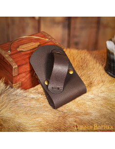 Baldric for wooden swords in leather - Brown (13x8 cm.)