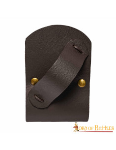 Baldric for wooden swords in leather - Brown (13x8 cm.) 2