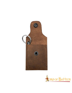 Medieval leather purse-keychain - Brown (8,2x7 cm.) 2