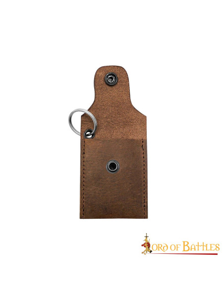Medieval leather purse-keychain -...