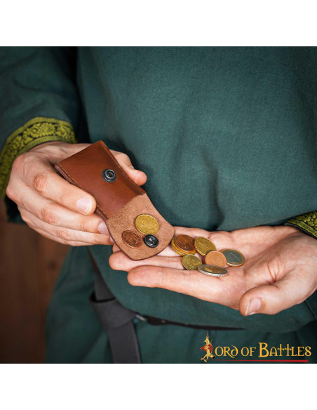 Practical medieval leather purse -... Practical medieval leather purse -...