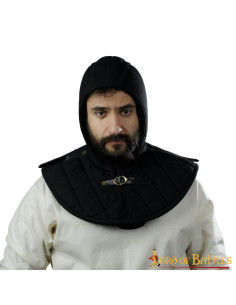 Quilted crepe with medieval gorget