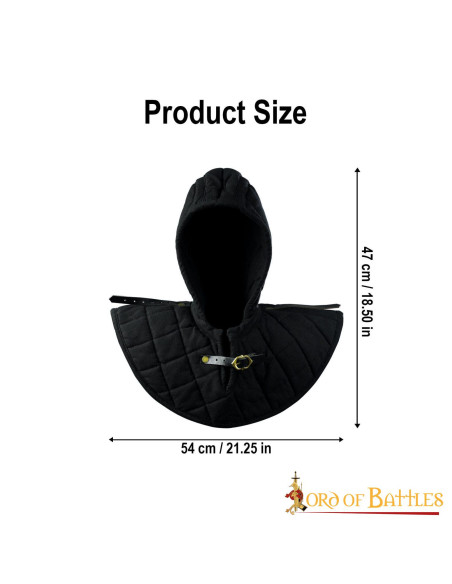 Quilted crepe with medieval gorget