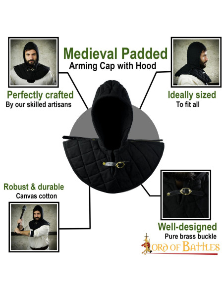 Quilted crepe with medieval gorget