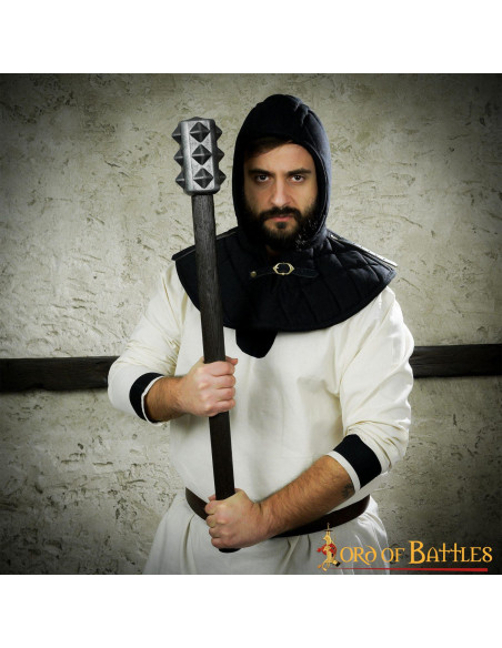 Quilted crepe with medieval gorget