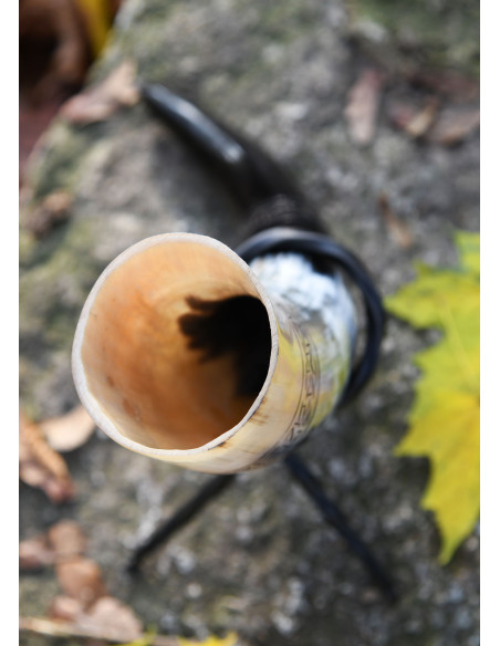 Viking Norse Wolf Fenrir horn with...