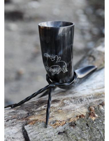 Viking horn Odin riding Sleipnir with support (200-300 ml.)
